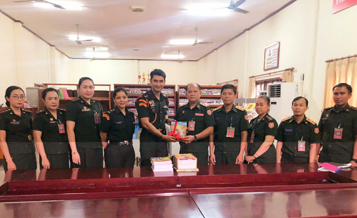 Embassy gifted books to library of Kaysone Phomvihane Academy of Defence to encourage students and faculty to read about Indian culture.